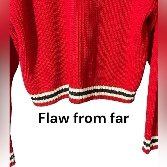 ALMOST FAMOUS Juniors' Cable Knit Buttoned V-Neck Varsity Cardigan size Medium - Picture 14 of 16